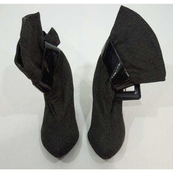 JESSICA SIMPSON Ankle Boots 5.5 B Js Makan Herringbone Fabric Fashion - Picture 4 of 9